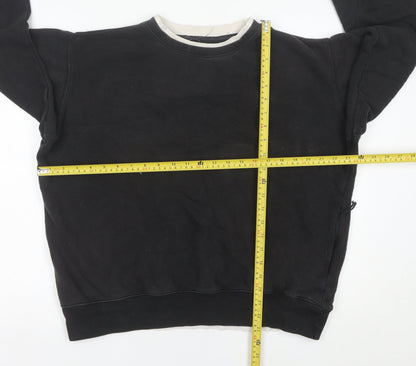 Mens UK Size S Pull&Bear Black Pullover Sweatshirt