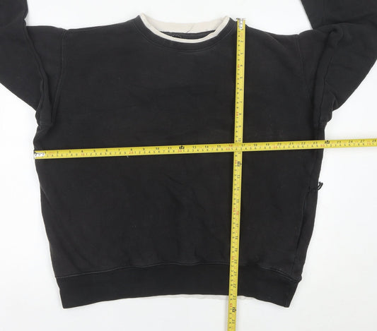 Mens UK Size S Pull&Bear Black Pullover Sweatshirt