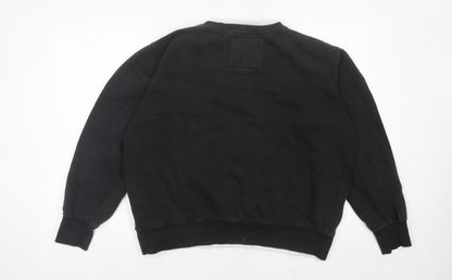 Mens UK Size S Pull&Bear Black Pullover Sweatshirt