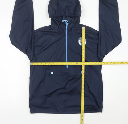 Manchester City Boys Blue 12-13Y Polyester Hooded Anorak Jacket