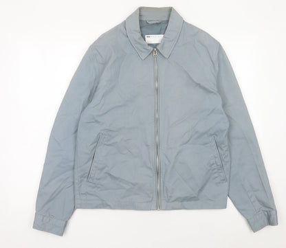 ASOS DESIGN Men’s Grey Cotton Zip Jacket M 38-40" Regular Fit Casual