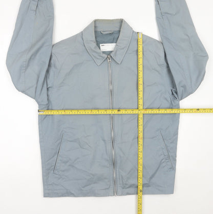 ASOS DESIGN Men’s Grey Cotton Zip Jacket M 38-40" Regular Fit Casual