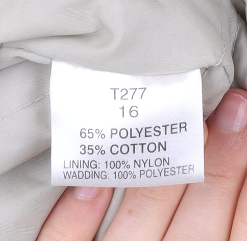 Damart Women’s Beige Mid-Length Rain Coat Size 16 Collared