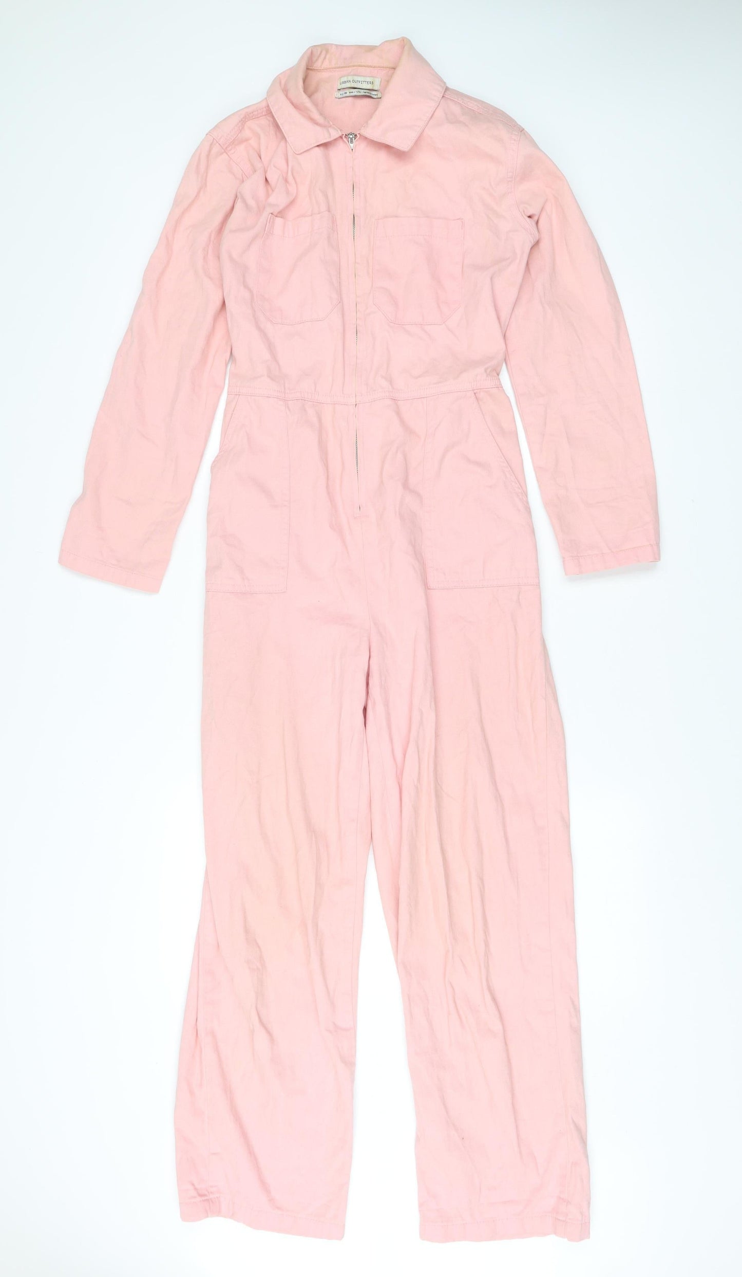 Urban Outfitters Women’s Pink XS Cotton Long Sleeve Jumpsuit