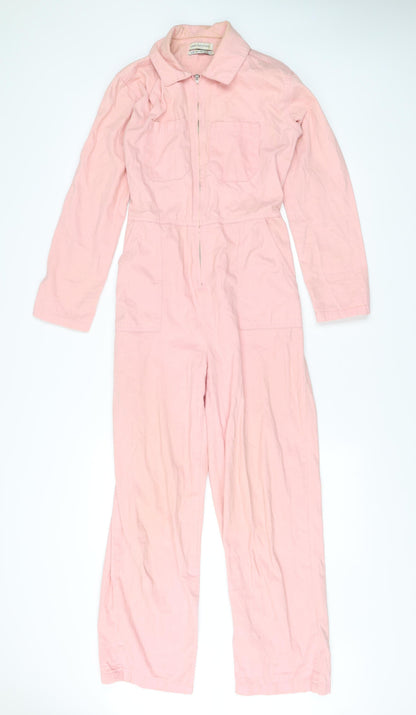 Urban Outfitters Women’s Pink XS Cotton Long Sleeve Jumpsuit