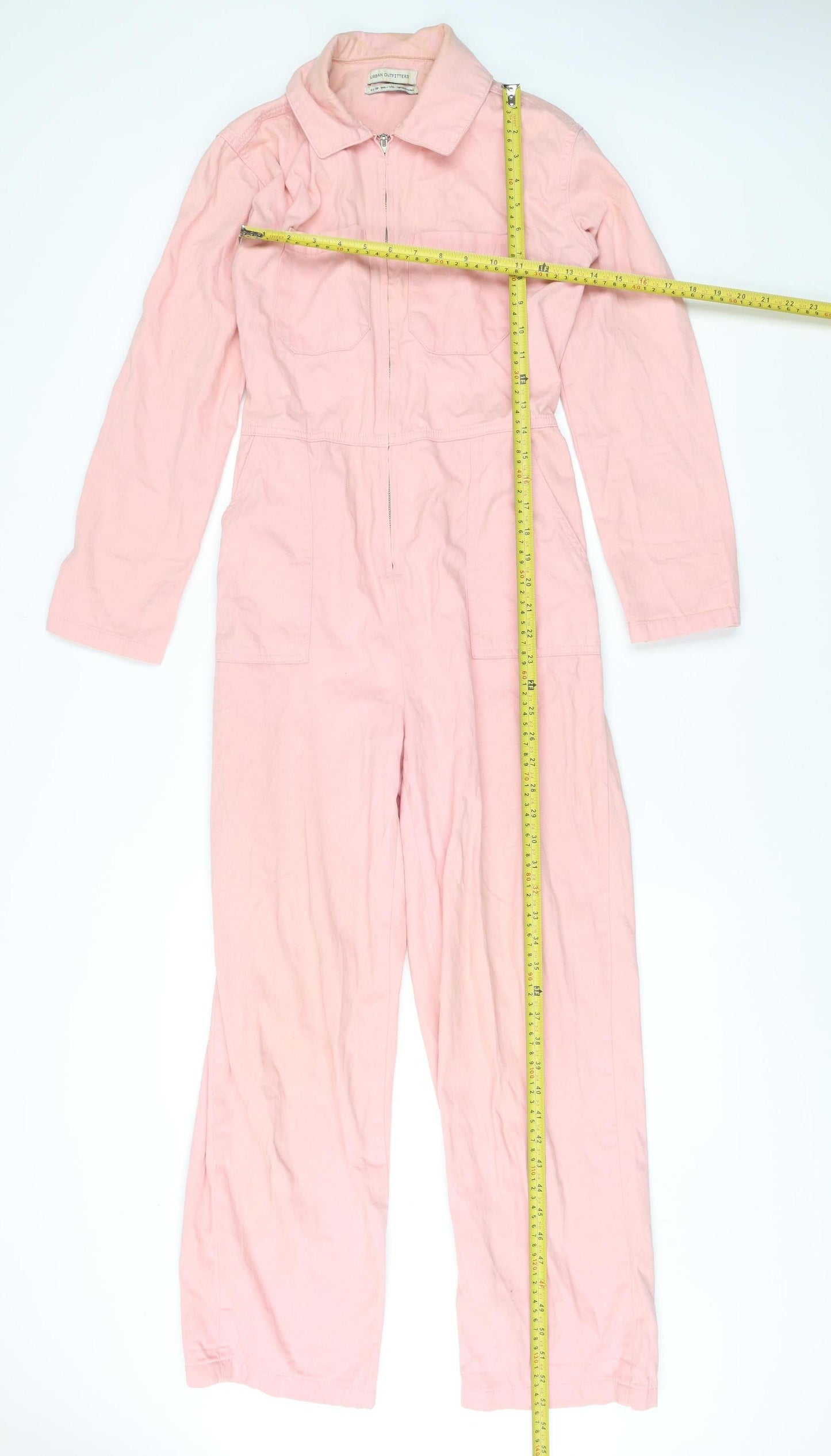 Urban Outfitters Women’s Pink XS Cotton Long Sleeve Jumpsuit