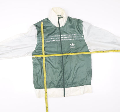 Adidas Men’s Green Track Jacket M Full Zip Polyester Activewear