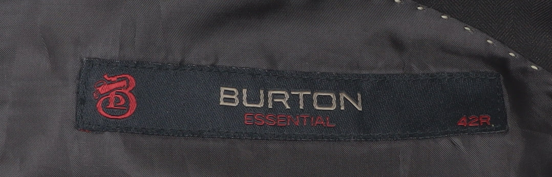 Mens UK Size 42 Burton Regular Black Suit Jacket