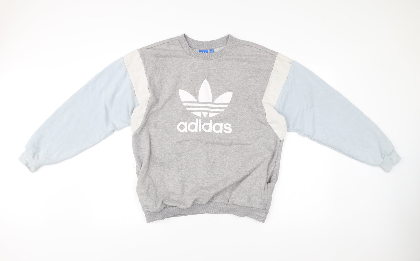 Adidas Womens Grey Sweatshirt UK 14 Logo Pullover Casual