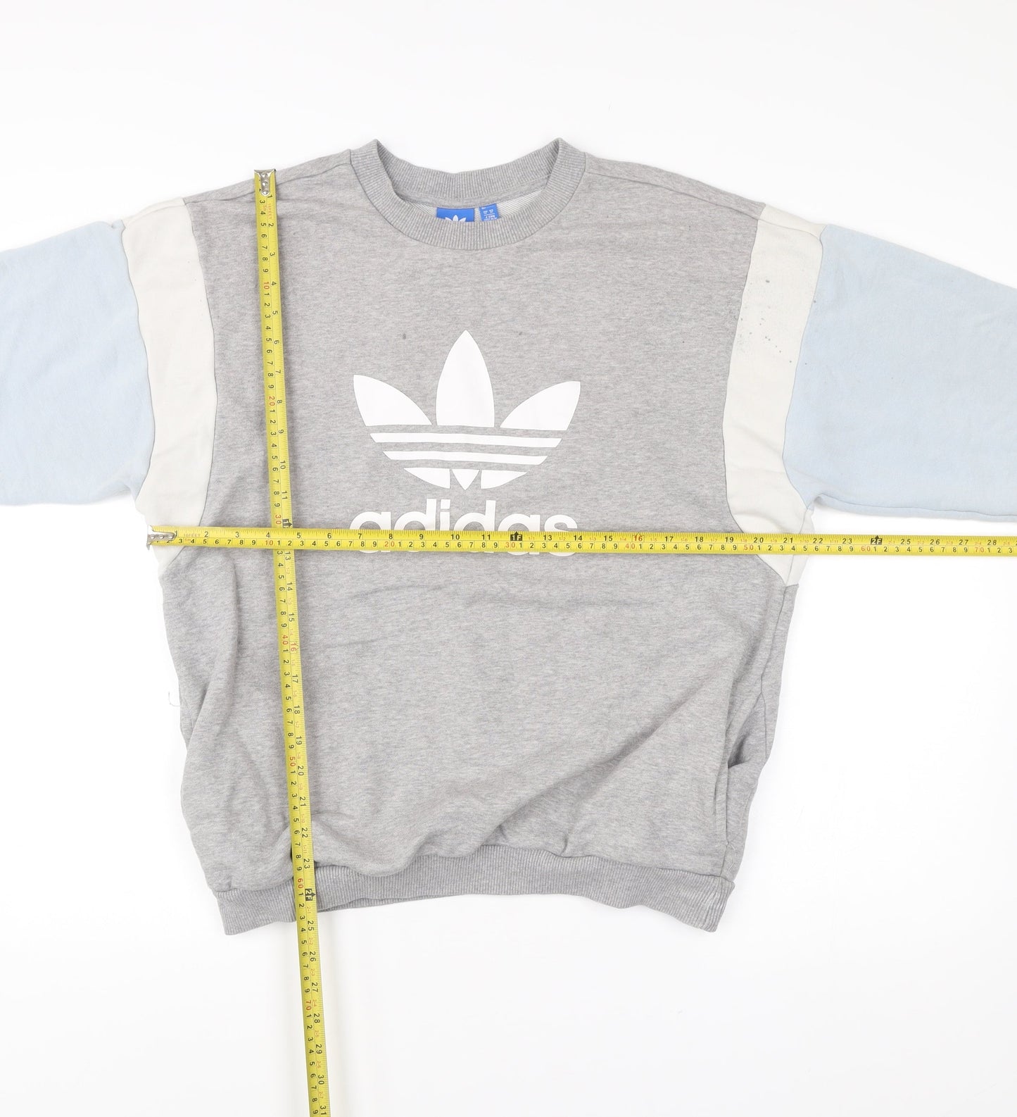 Adidas Womens Grey Sweatshirt UK 14 Logo Pullover Casual