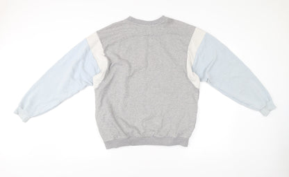 Adidas Womens Grey Sweatshirt UK 14 Logo Pullover Casual