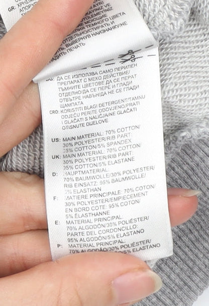 Adidas Womens Grey Sweatshirt UK 14 Logo Pullover Casual