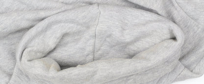 Superdry Womens Grey Hoodie UK 12 Pullover Cowl Neck Logo Sweatshirt