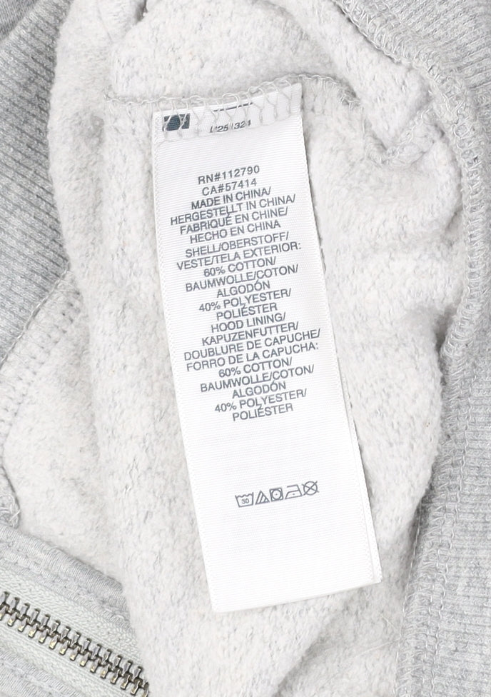 True Religion Mens Grey Full Zip Hoodie L Logo Graphic Sweatshirt