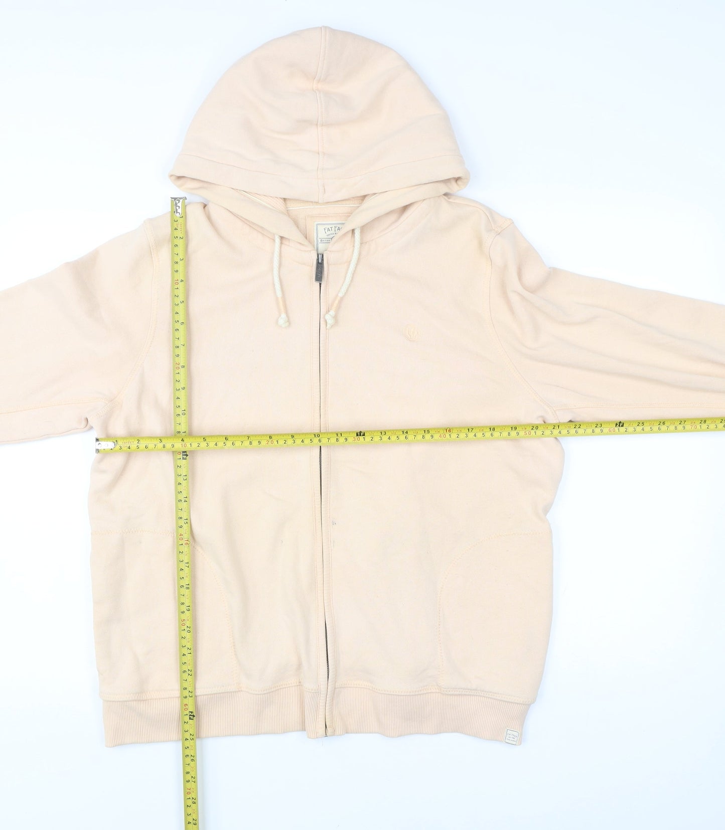 Mens UK Size L Fat Face Beige Full Zip Hoodie