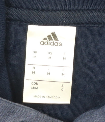 Adidas Men's Blue Pullover Hoodie Size M Regular Fit