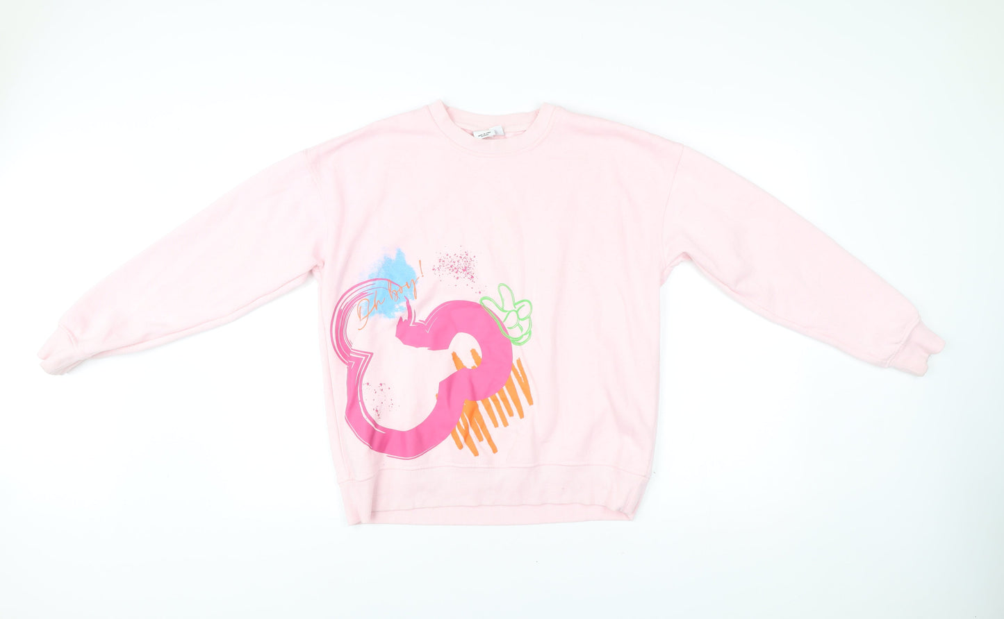 Womens UK Size S Disney Pink Pullover Sweatshirt
