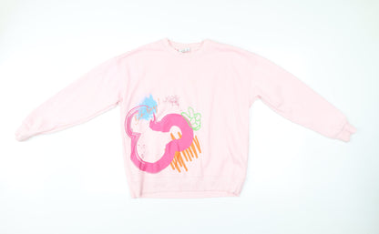 Womens UK Size S Disney Pink Pullover Sweatshirt