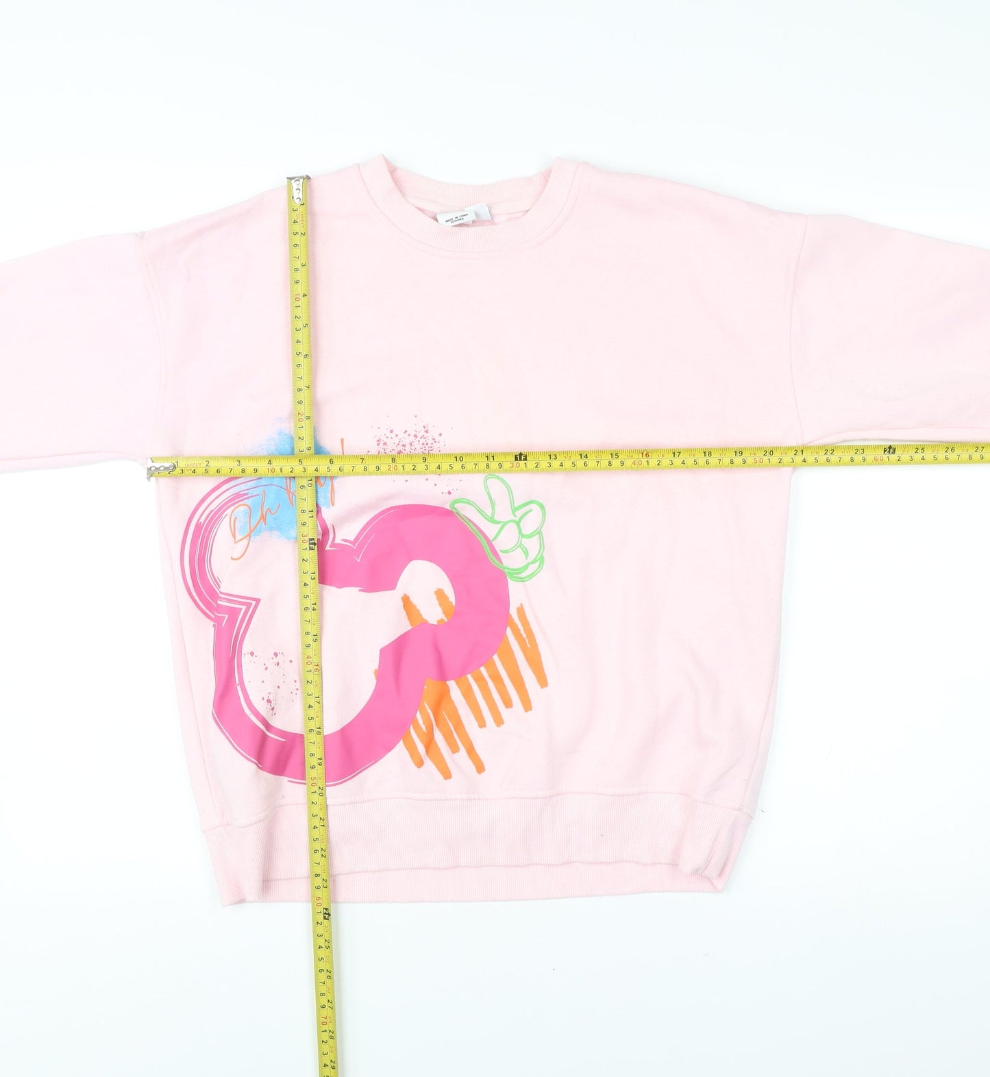 Womens UK Size S Disney Pink Pullover Sweatshirt