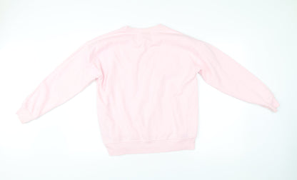 Womens UK Size S Disney Pink Pullover Sweatshirt