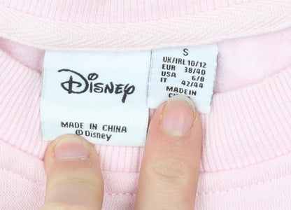 Womens UK Size S Disney Pink Pullover Sweatshirt