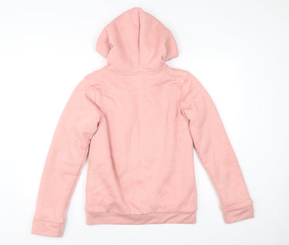 Bench Womens Pink Full Zip Hoodie UK 10 Small Size Cotton Blend