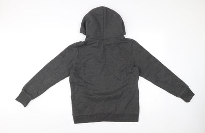 Superdry Women’s Grey Hoodie UK 14 Pullover Logo Graphic Cotton Blend