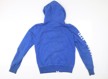 Superdry Men’s Blue Full Zip Hoodie S Logo Athletic Track Field