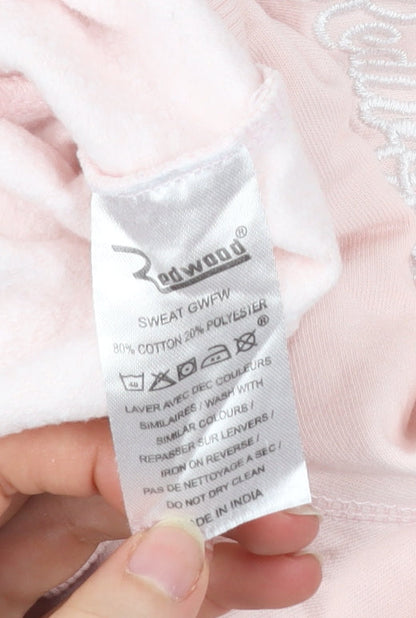 Redwood Women Pink Full Zip Hoodie Size M Cotton Blend