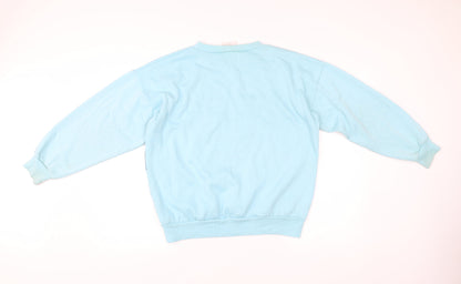 Adidas Men's Blue Crew Neck Graphic Sweatshirt Size M Vintage