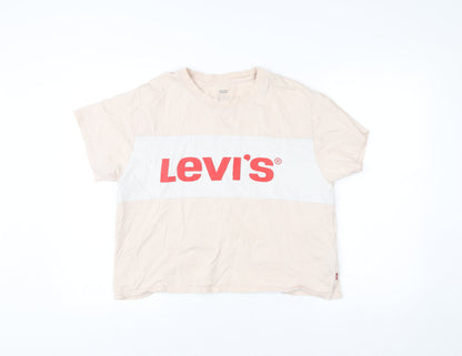 Womens UK Size M Levi's Beige Basic T-Shirt