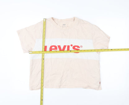 Womens UK Size M Levi's Beige Basic T-Shirt