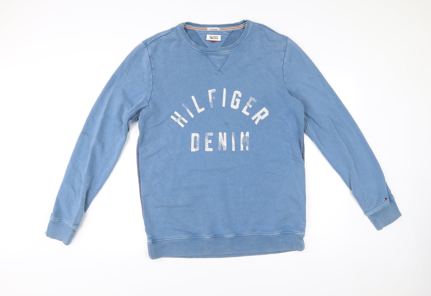 Mens UK Size M Hilfiger Denim Blue Pullover Sweatshirt