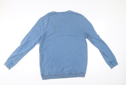 Mens UK Size M Hilfiger Denim Blue Pullover Sweatshirt