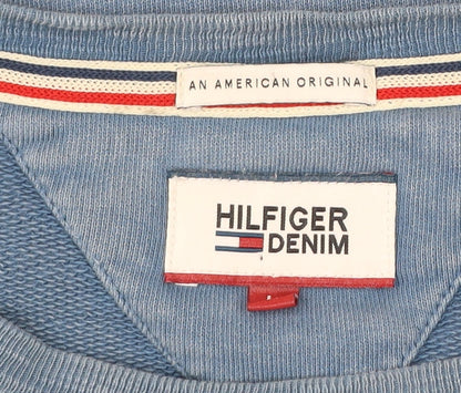 Mens UK Size M Hilfiger Denim Blue Pullover Sweatshirt