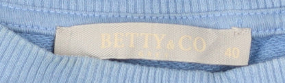 Betty & Co Women’s Blue Sweatshirt Size 12 Pullover Cotton Crew Neck