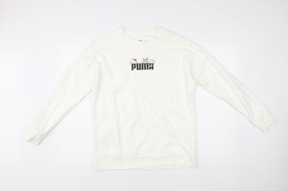 Puma Hello Kitty Womens White Sweatshirt Size S Cotton Blend