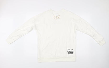 Puma Hello Kitty Womens White Sweatshirt Size S Cotton Blend