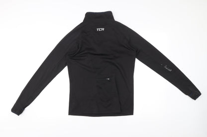 TCA Mens Black Small 1/4 Zip Sweatshirt Mock Neck Athletic Fit
