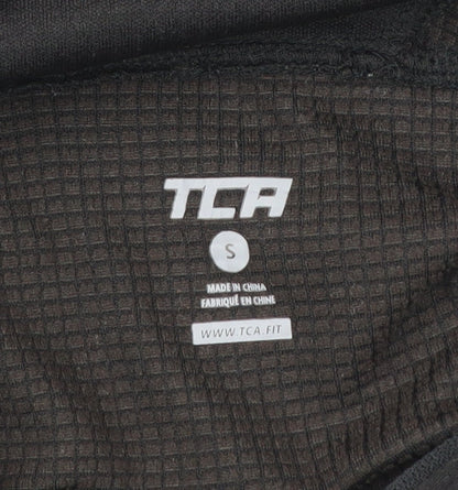 TCA Mens Black Small 1/4 Zip Sweatshirt Mock Neck Athletic Fit