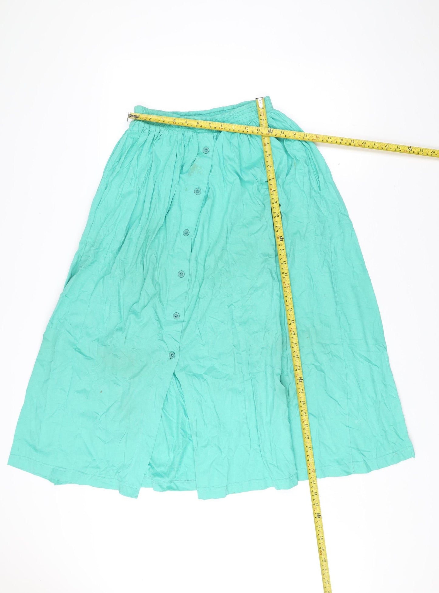 Monsoon Womens Green Cotton A-Line Skirt Size 8/10 Casual