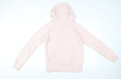 Animal Womens Pink Pullover Hoodie Size 10 Casual Logo Flower Print