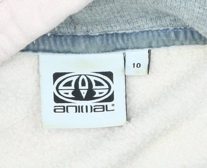 Animal Womens Pink Pullover Hoodie Size 10 Casual Logo Flower Print