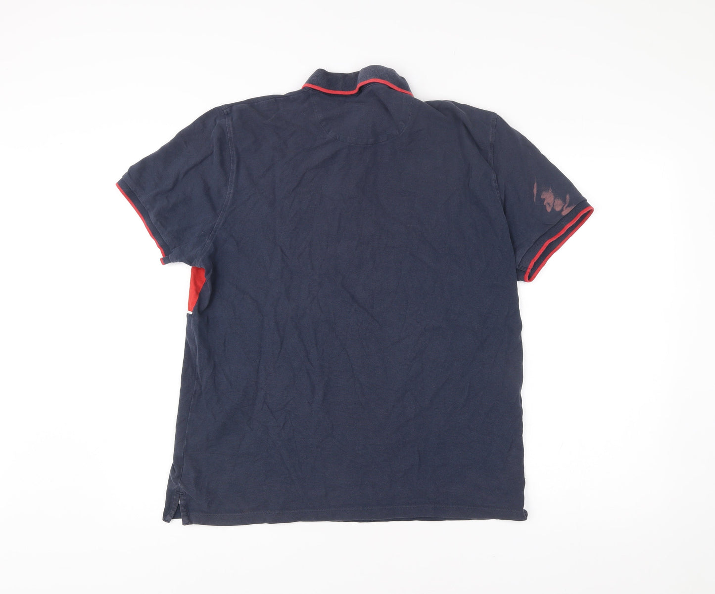 Penn x Primark Mens Navy Blue Red XL Polo Shirt Casual Sportswear