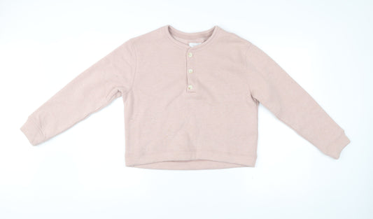 Abercrombie & Fitch Women's Pink Henley Sweatshirt Size S