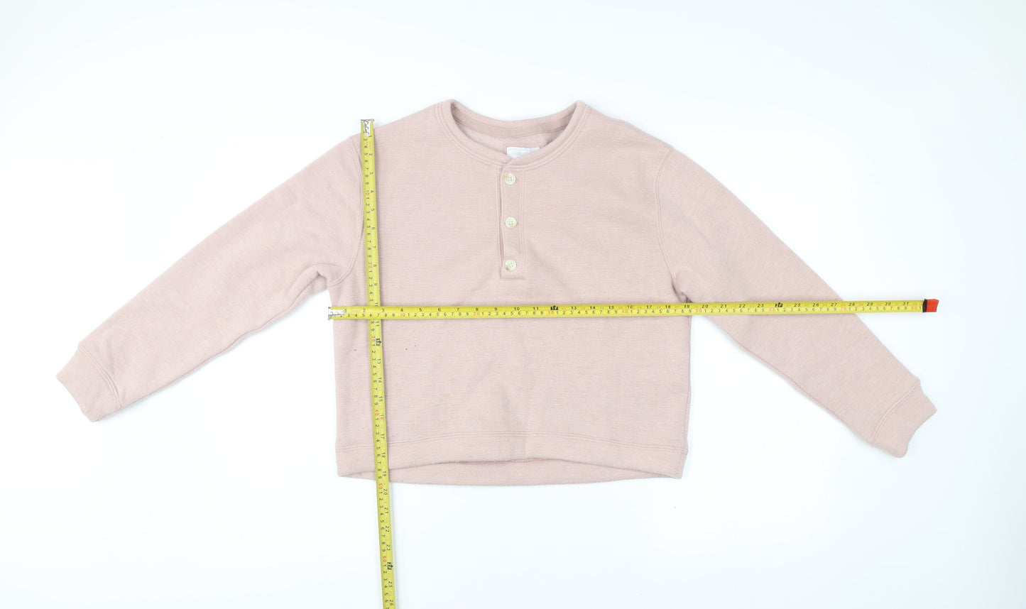 Abercrombie & Fitch Women's Pink Henley Sweatshirt Size S