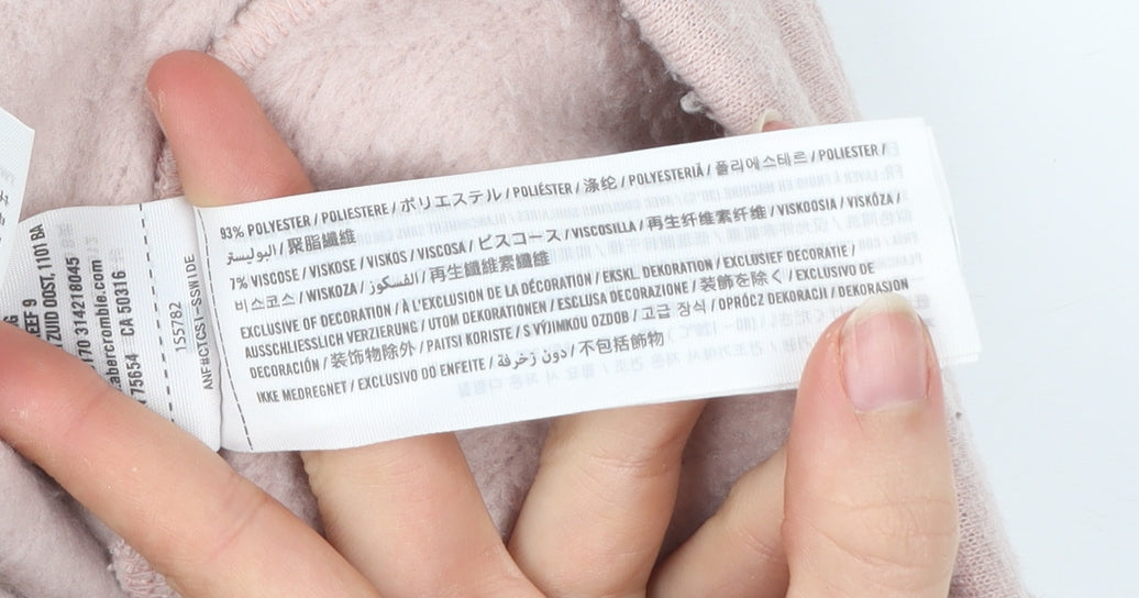 Abercrombie & Fitch Women's Pink Henley Sweatshirt Size S