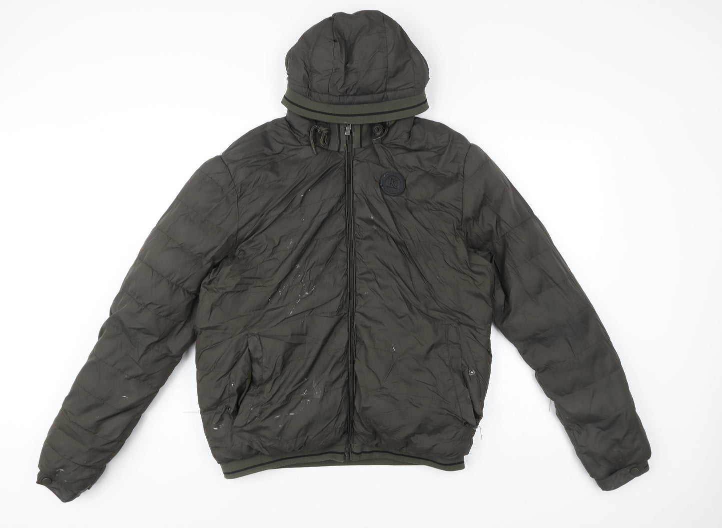 Mens UK Size L Kruze Denim Green Puffer Jacket