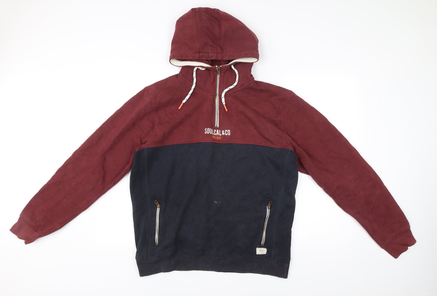 Mens UK Size XL SoulCal & Co Multicoloured 1/2 Zip Hoodie