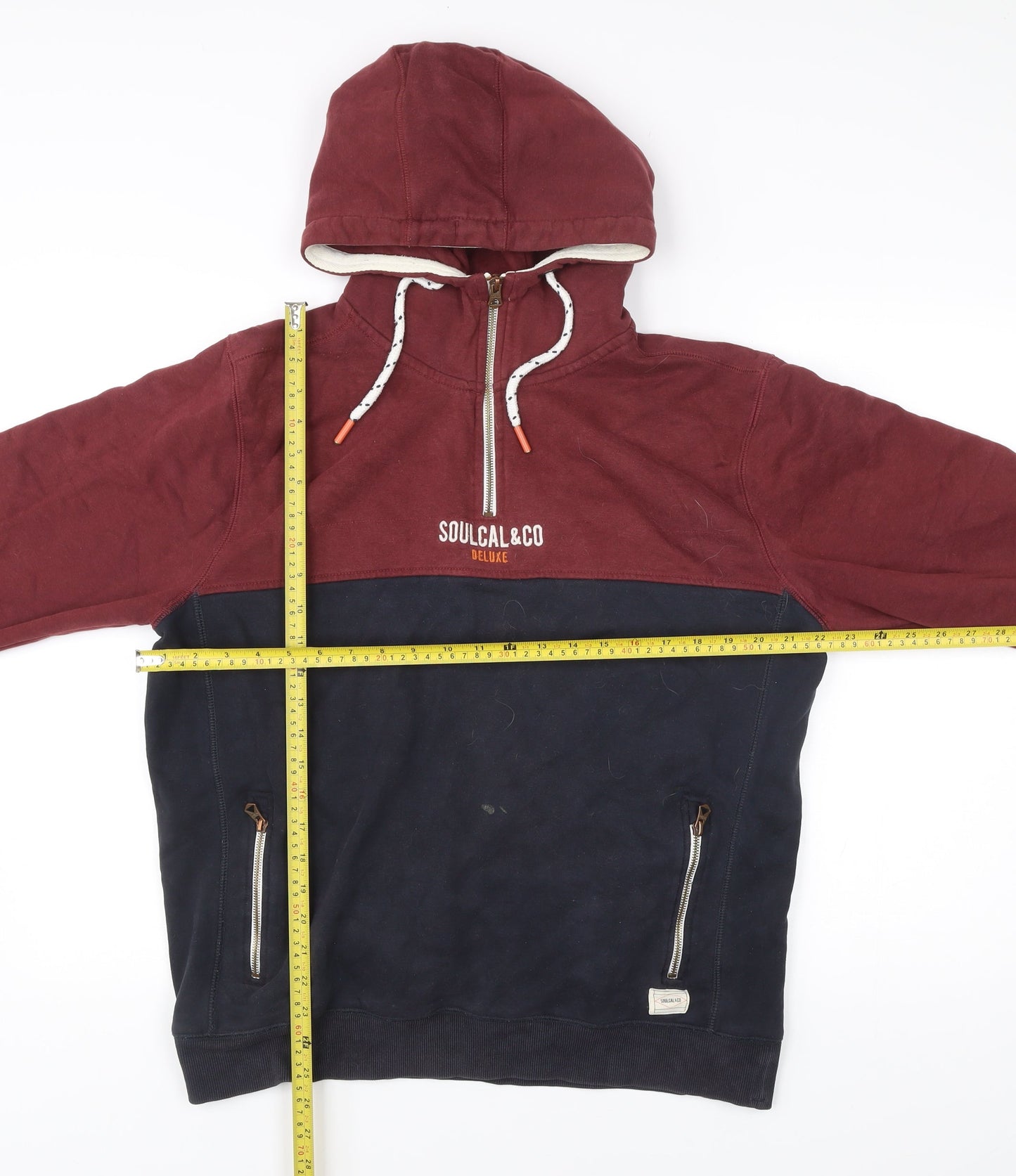 Mens UK Size XL SoulCal & Co Multicoloured 1/2 Zip Hoodie